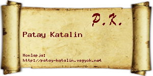 Patay Katalin névjegykártya